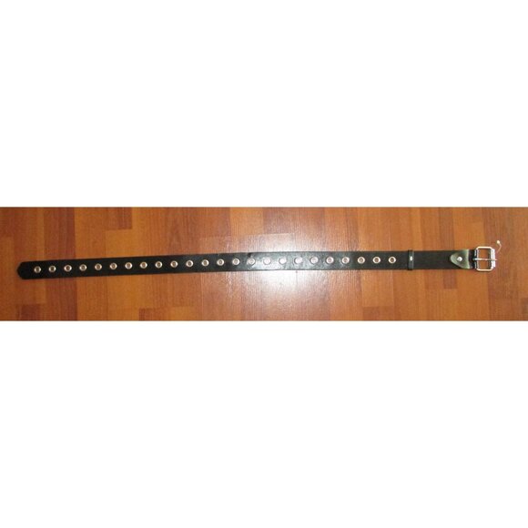 Black Genuine Leather Grommet Belt - Small - Picture 7 of 10